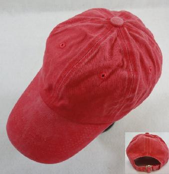 Washed Cotton Ball Cap [RED]
